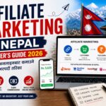 A student learning affiliate marketing in Nepal on a laptop at home