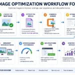 Diagram showing the image optimization workflow for SEO